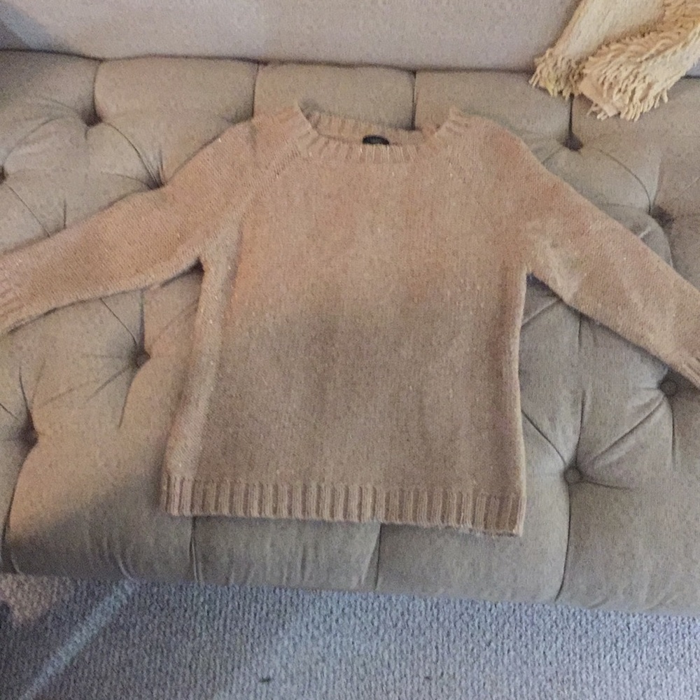 Talbots petite large tan glitter sweater